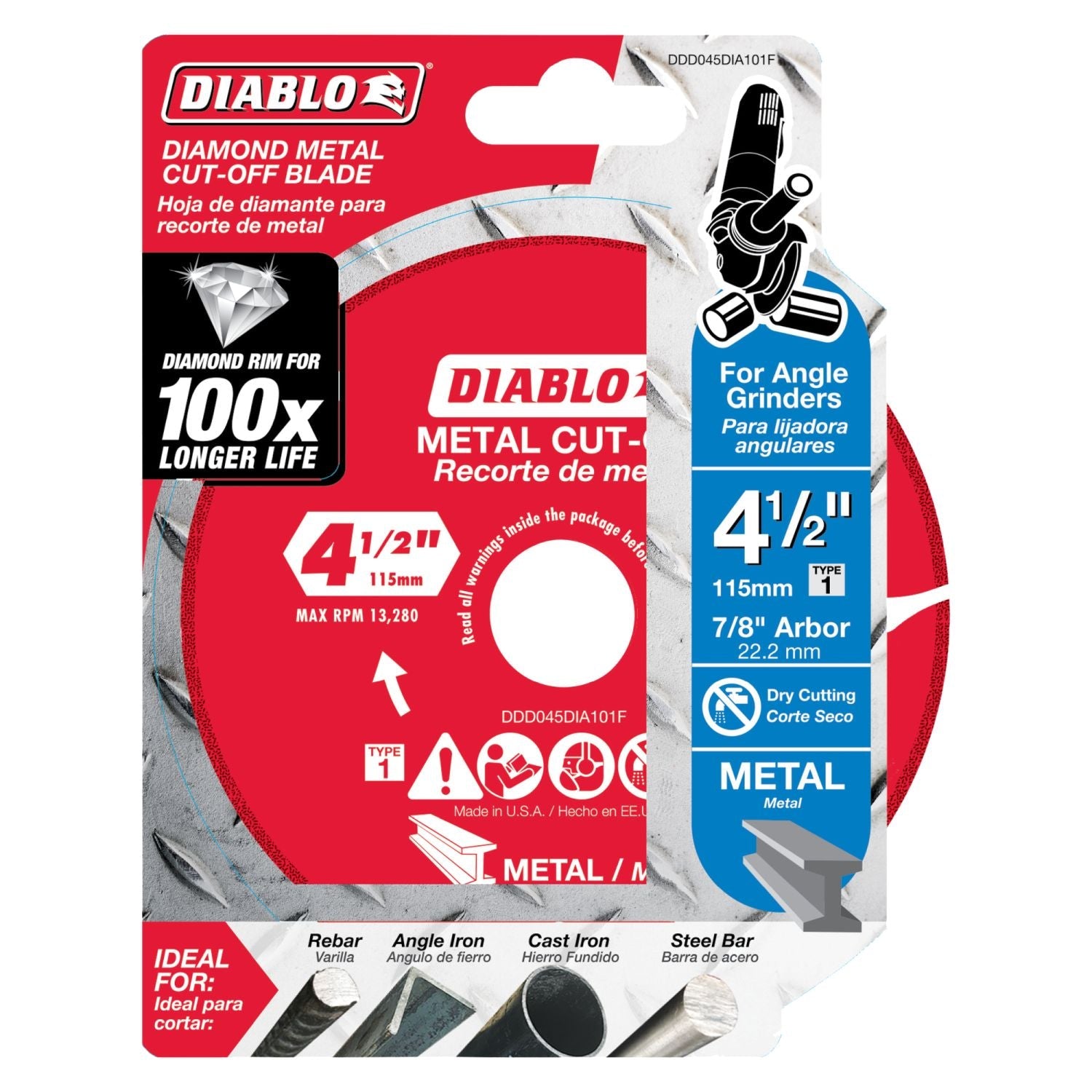 Diablo DDD045DIA101F 4-1/2 Inch Diamond Metal Cut-Off Blade