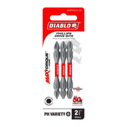 Diablo DDEPHV25-S3 2-3/8 Inch Double-Ended Phillips Drive Bit Assorted Pack , 3-Piece