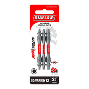 Diablo DDESQV25-S3 2-1/2 Inch Double-Ended Square Drive Bit Assorted Pack , 3-Piece