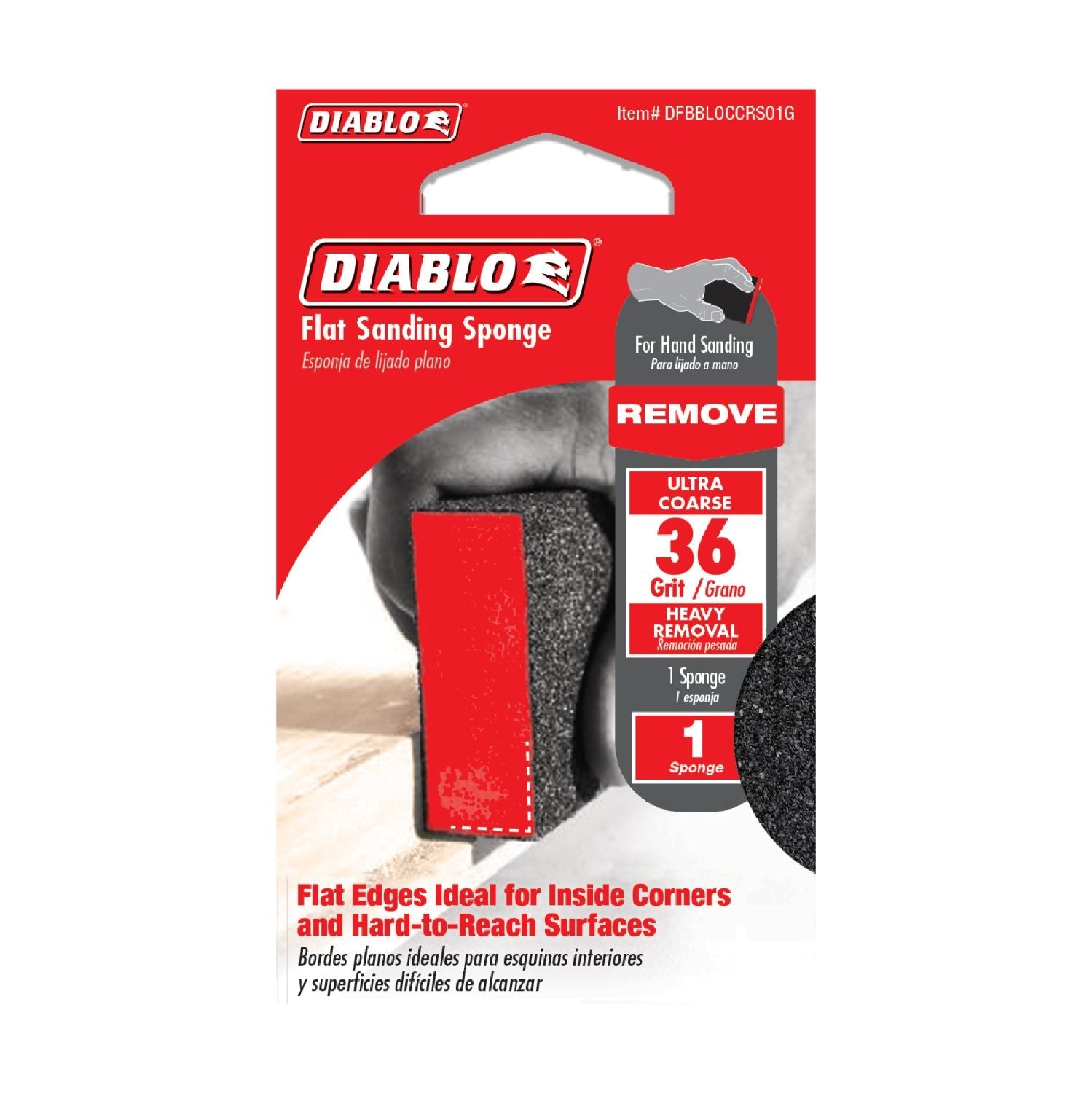 Diablo DFBBLOCCRS01G Flat 36-Grit (Ultra Coarse) Sanding Sponge