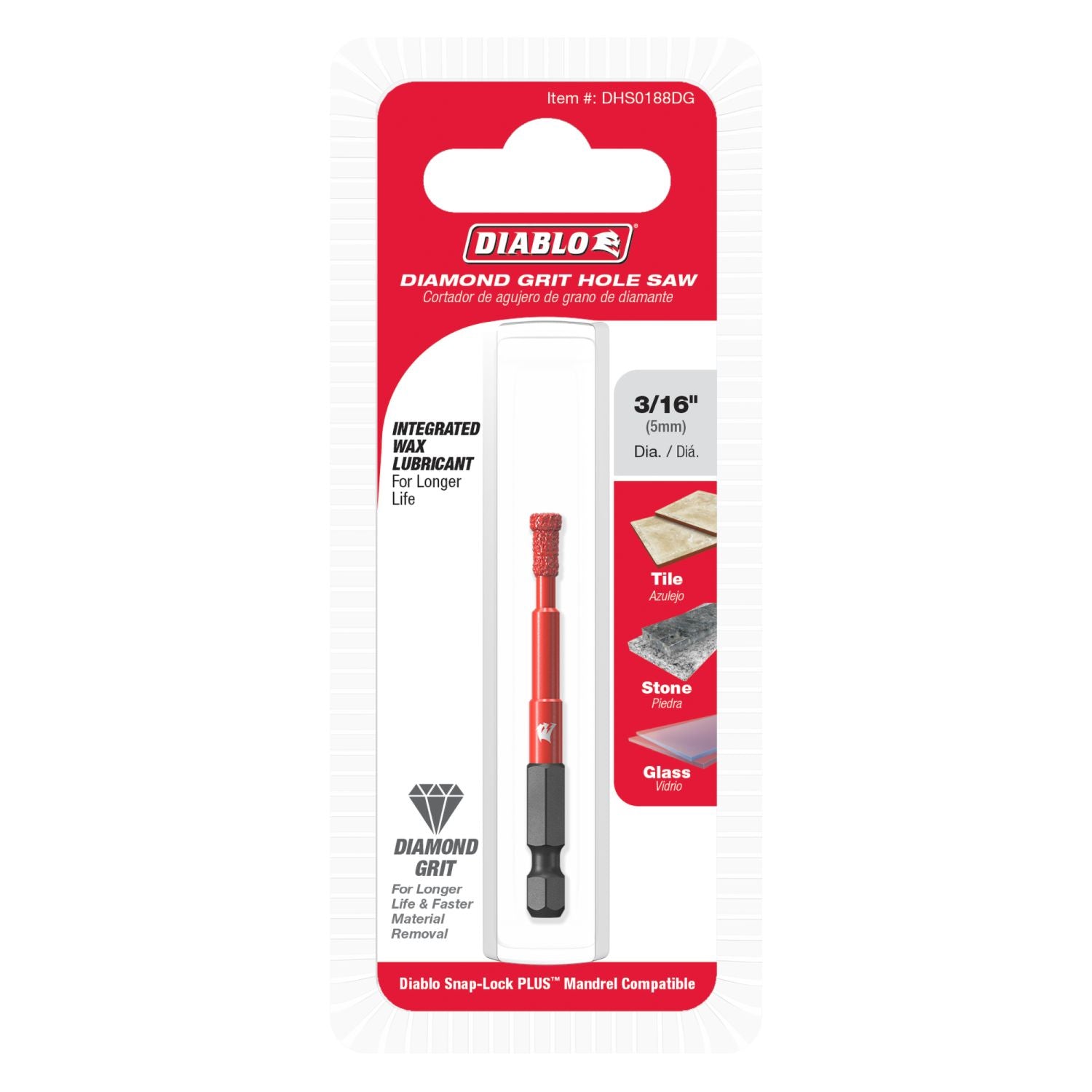 Diablo DHS0188DG 3/16 in. Diamond Grit Hole Saw