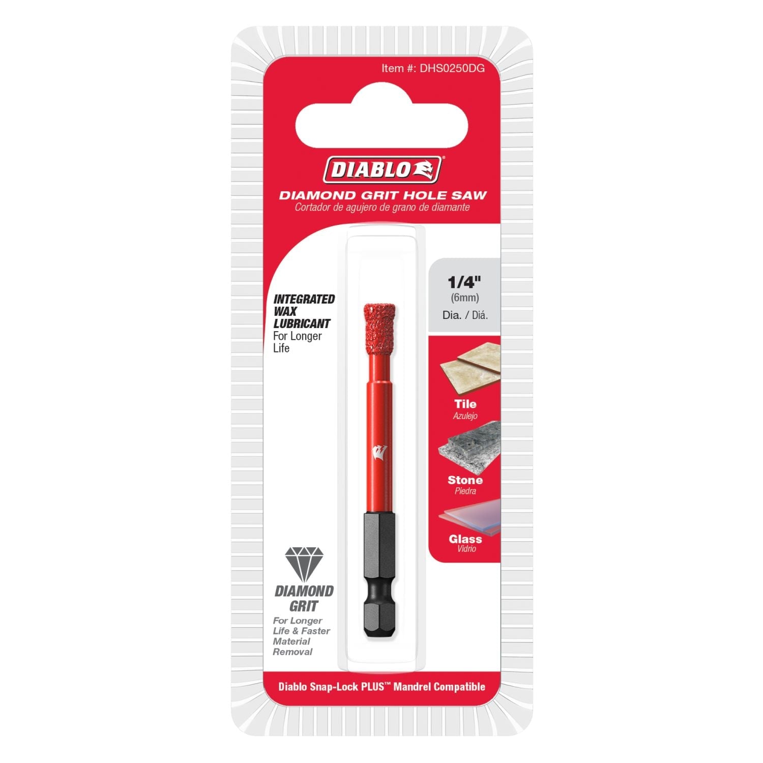 Diablo DHS0250DG 1/4 in. Diamond Grit Hole Saw