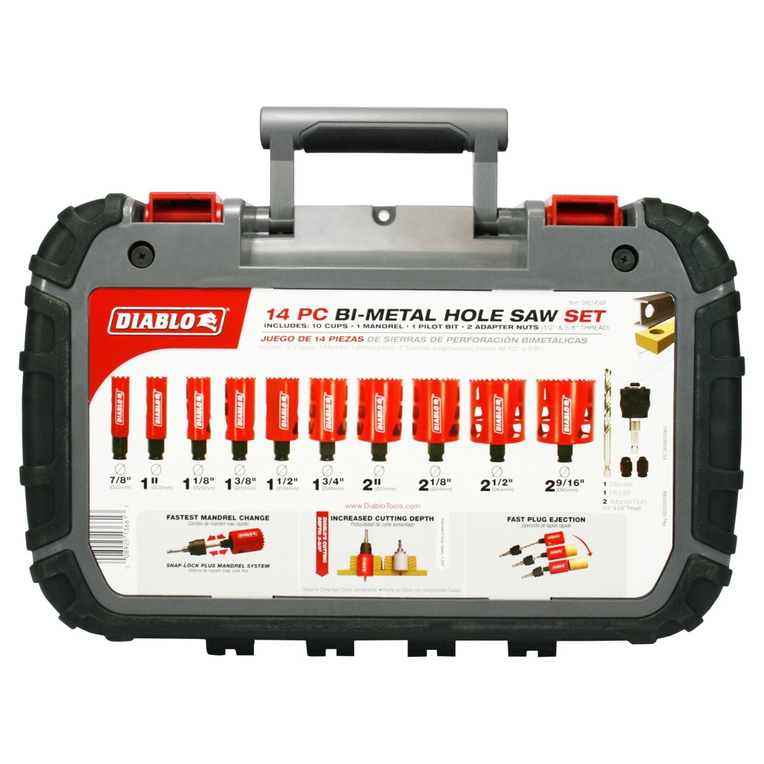 Diablo DHS14SGP 14-Piece General Purpose Bi-Metal Hole Saw Set