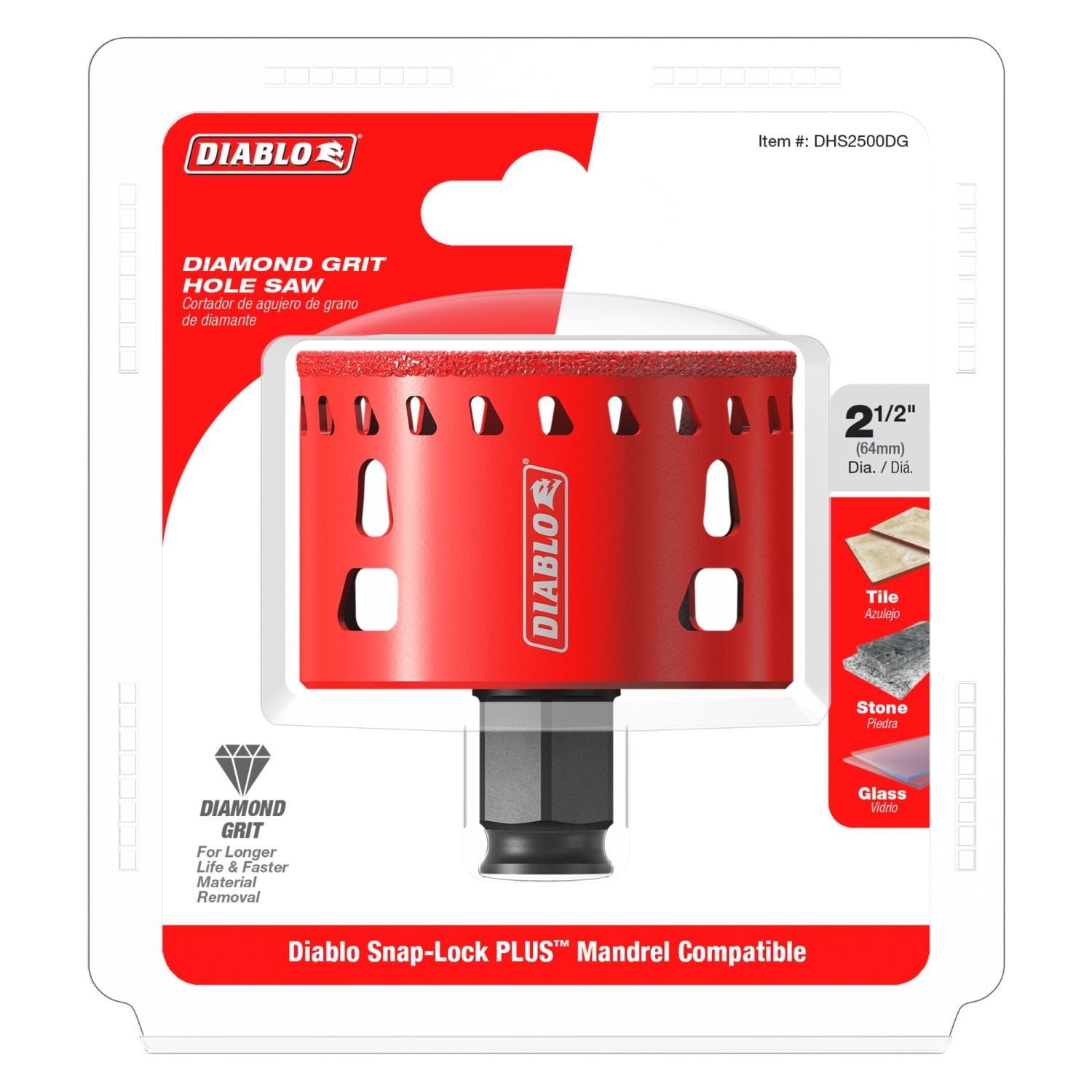 Diablo DHS2500DG 2-1/2 in. Diamond Grit Hole Saw