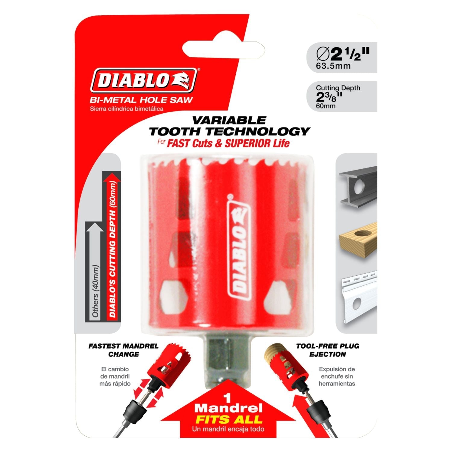 Diablo DHS2500 2-1/2 Inch Hole Saw