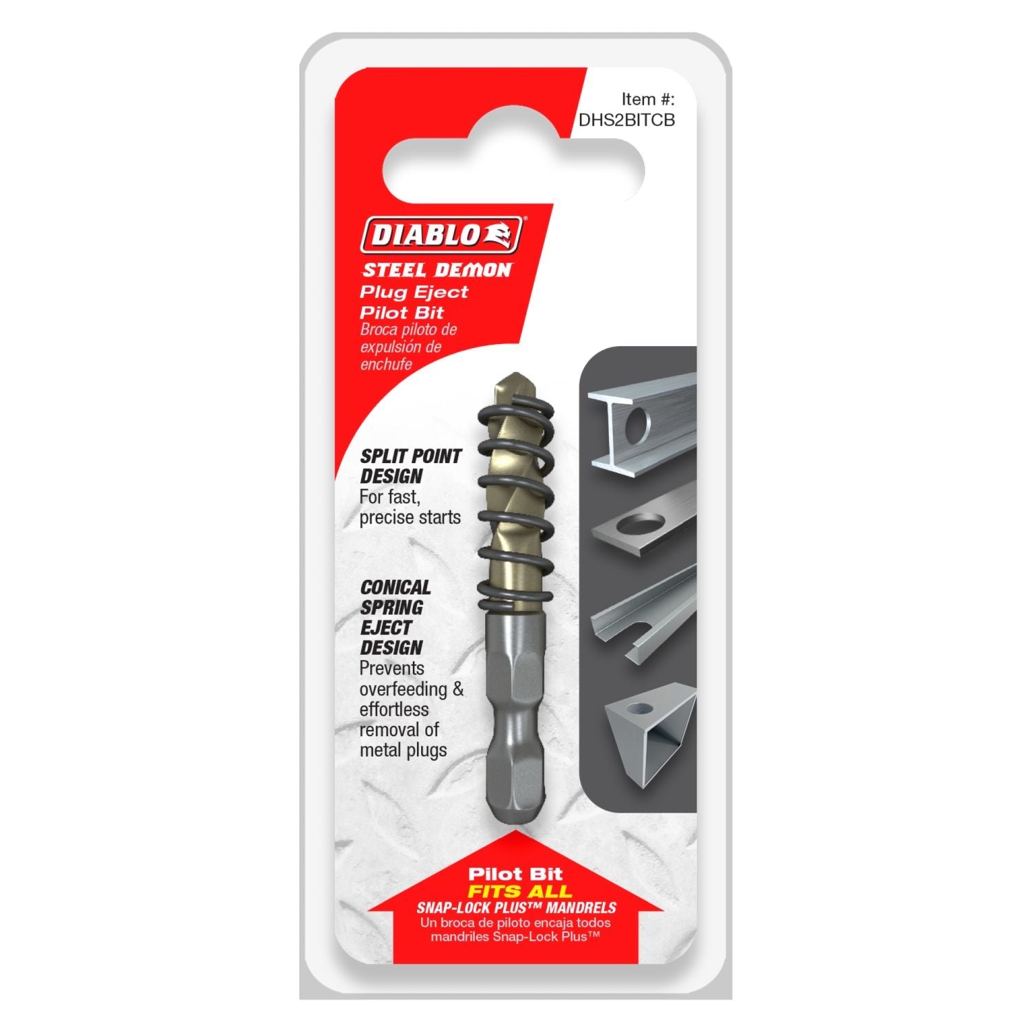 Diablo DHS2BITCB Steel Demon Carbide Tooth Hole Cutter Plug Eject Pilot Bit