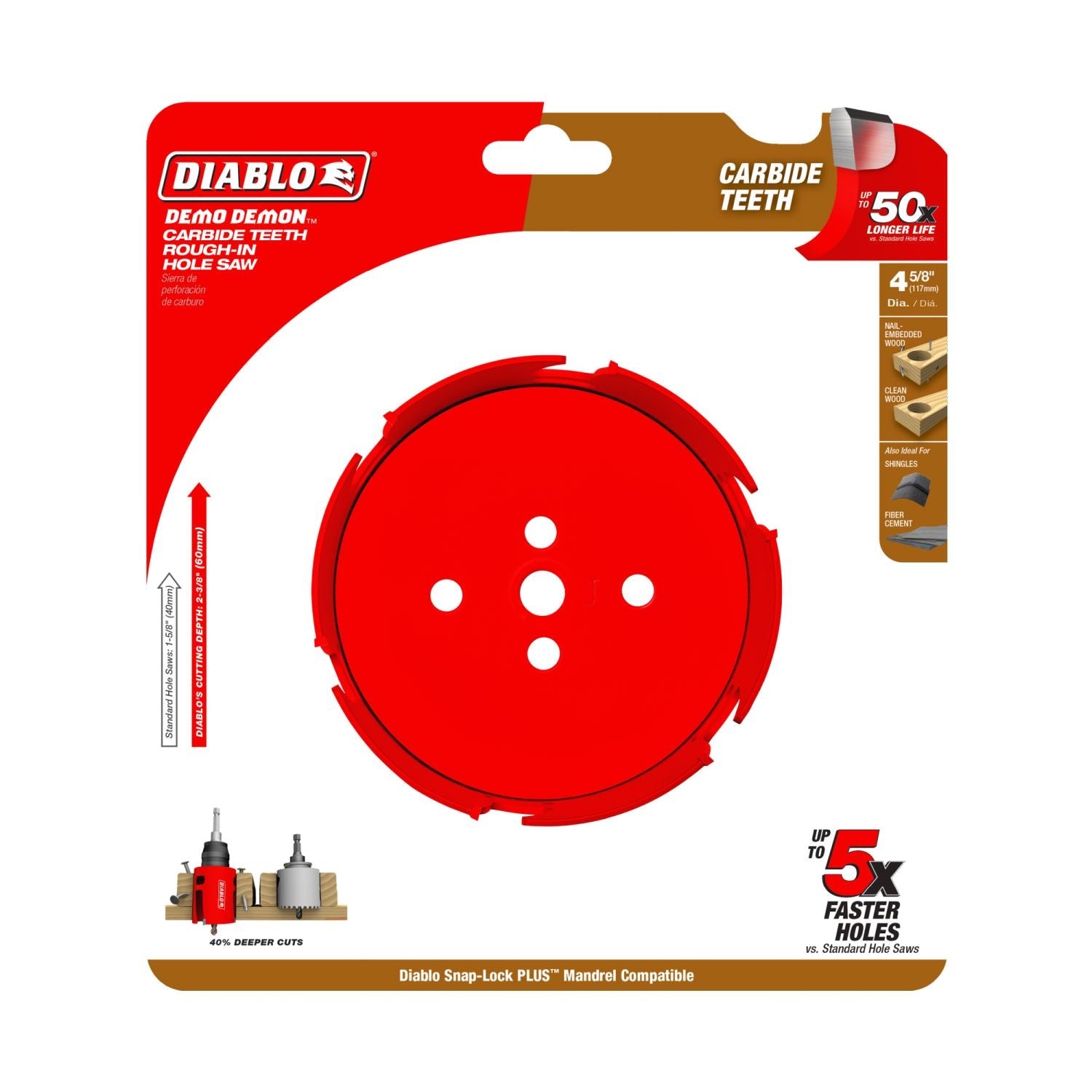 Diablo DHS4625CTR 4-5/8 in. Demo Demon Carbide Teeth Rough-In Hole Saw