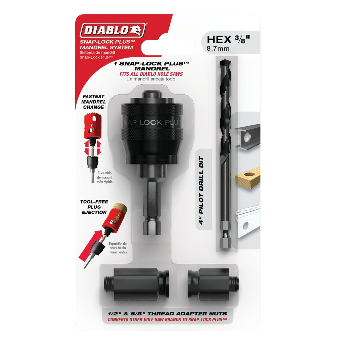 Diablo DHSAR375 3/8 Inch Snap-Lock Plus Mandrel System – Tool Nut
