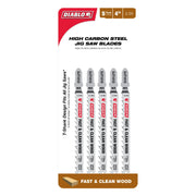 Diablo DJT101D5 4-Inch 6 TPI High Carbon Steel T-Shank Jig Saw Blades for Fast Cuts in Clean Wood, 5-Pack