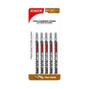 Diablo DJT144D5 4-Inch 6 TPI High Carbon Steel T-Shank Jig Saw Blades for Fast Wood Cuts, 5-Pack