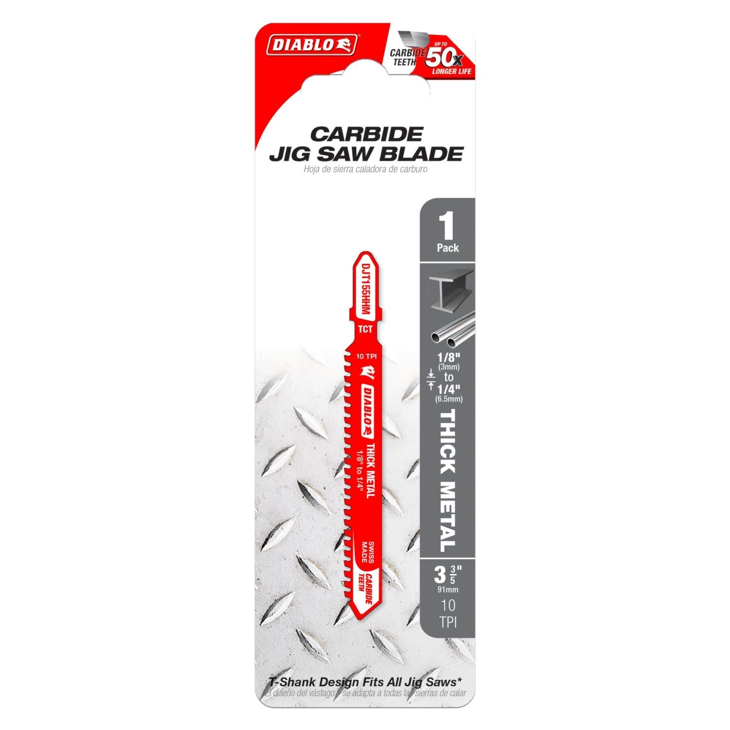 Diablo DJT155HHM 3-3/5 in. 10TPI Carbide Jig Saw Blade for Thick Metal