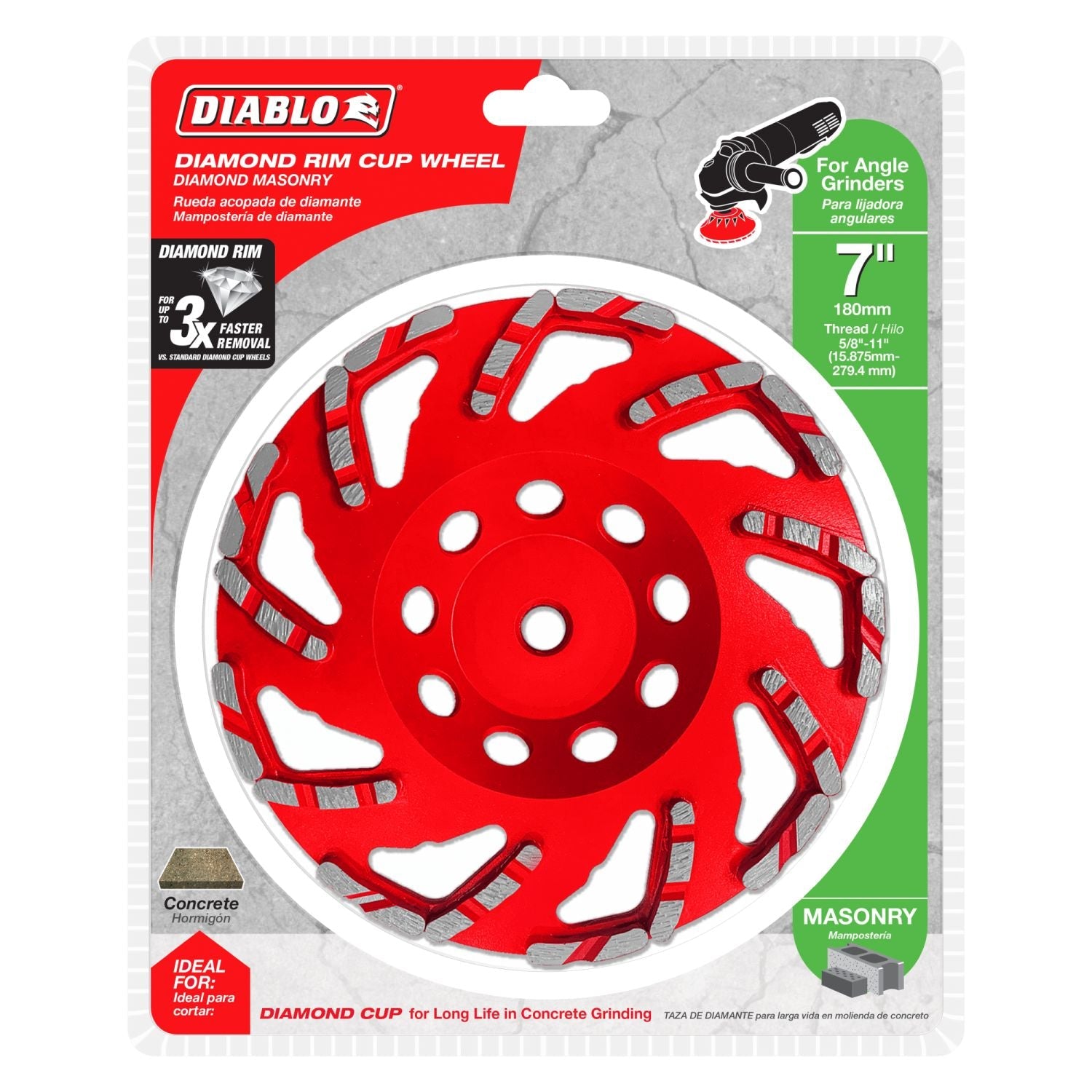 Diablo DMACW0700 7 Inch Diamond Cup Wheel for Masonry
