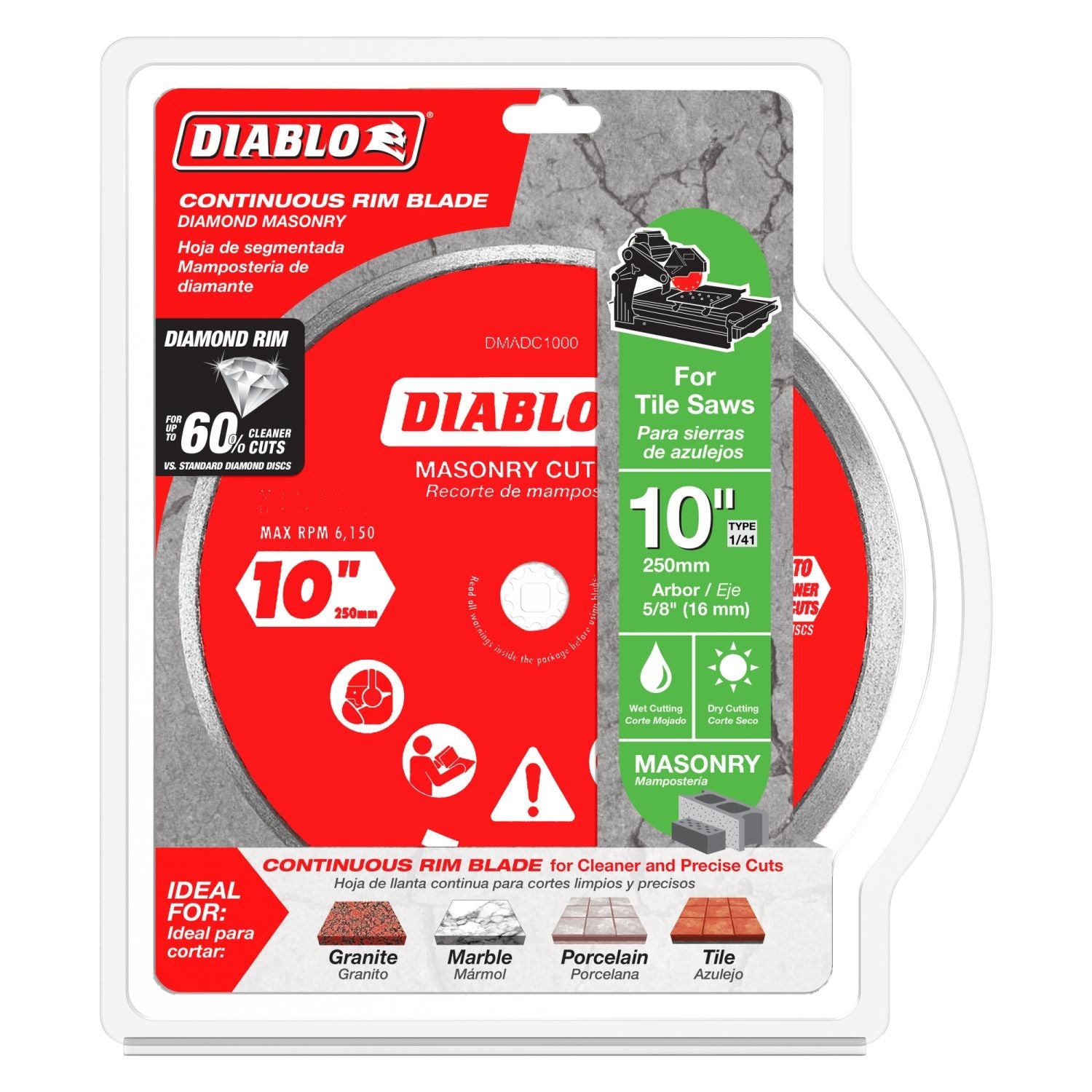Diablo DMADC1000 10 Inch Diamond Continuous Rim Cut-Off Discsfor Masonry