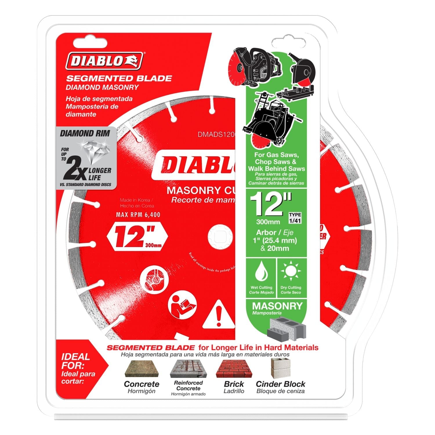 Diablo DMADS1200 12 Inch Diamond Segmented Cut-Off Discs for Masonry