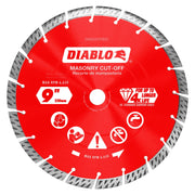 Diablo DMADST0900 9 in. Diamond Segmented Turbo Cut-Off Discs for Masonry