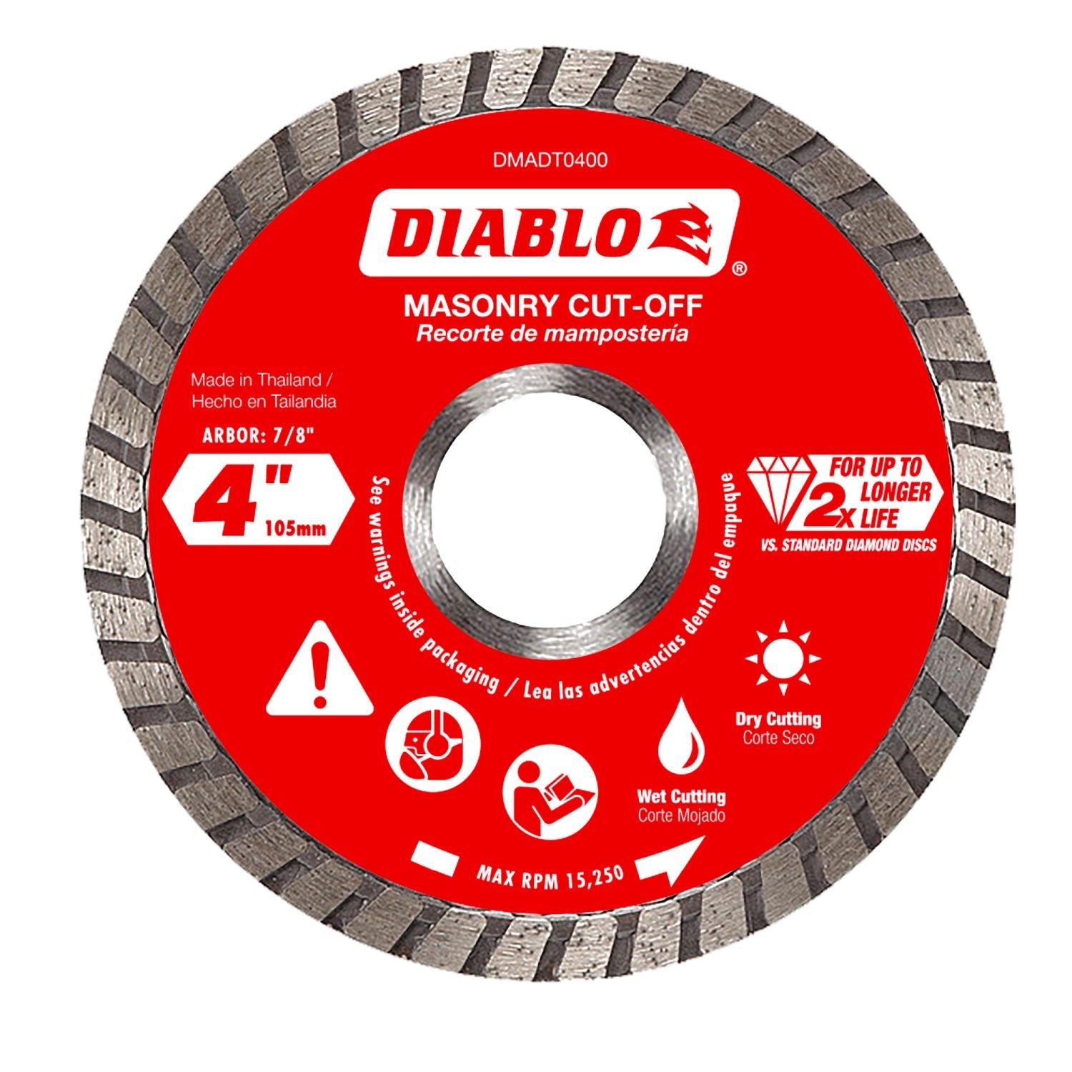 Diablo DMADT0400 4 in. Diamond Turbo Masonry Cut-Off Disc