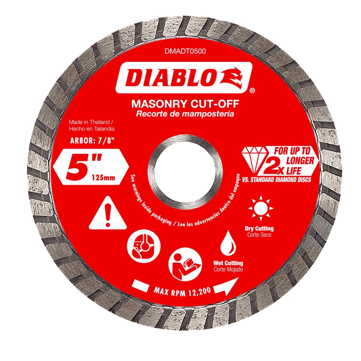 Diablo DMADT0500 5 in. Diamond Turbo Masonry Cut-Off Disc