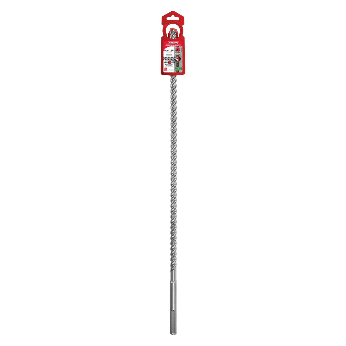 Diablo DMAMX1070 9/16 Inch x 24 Inch x 29 Inch Rebar Demon SDS-Max 4-Cutter Full Carbide Head Hammer Drill Bit