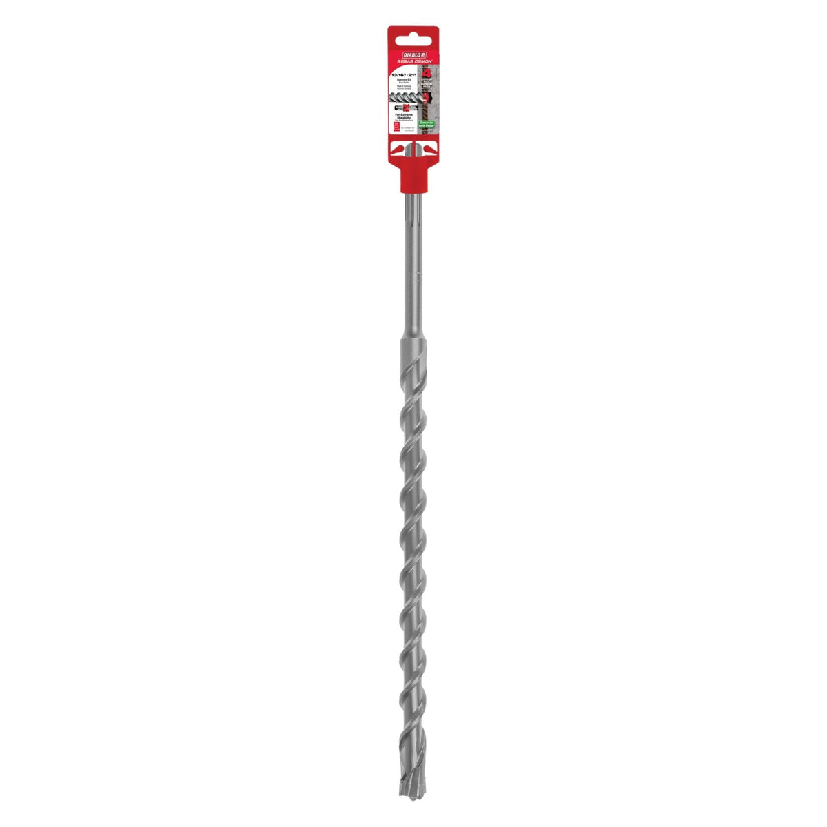 Diablo DMAMX1160 13/16 Inch x 16 Inch x 21 Inch Rebar Demon SDS-Max 4-Cutter Full Carbide Head Hammer Drill Bit