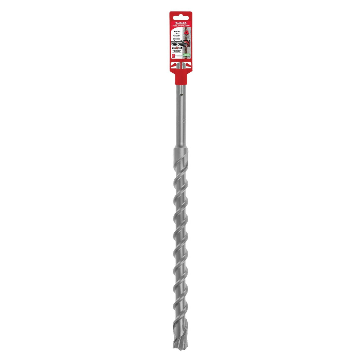 Diablo DMAMX1260 1-1/8 Inch x 16 Inch x 21 Inch Rebar Demon SDS-Max 4-Cutter Carbide-Tipped Hammer Drill Bit