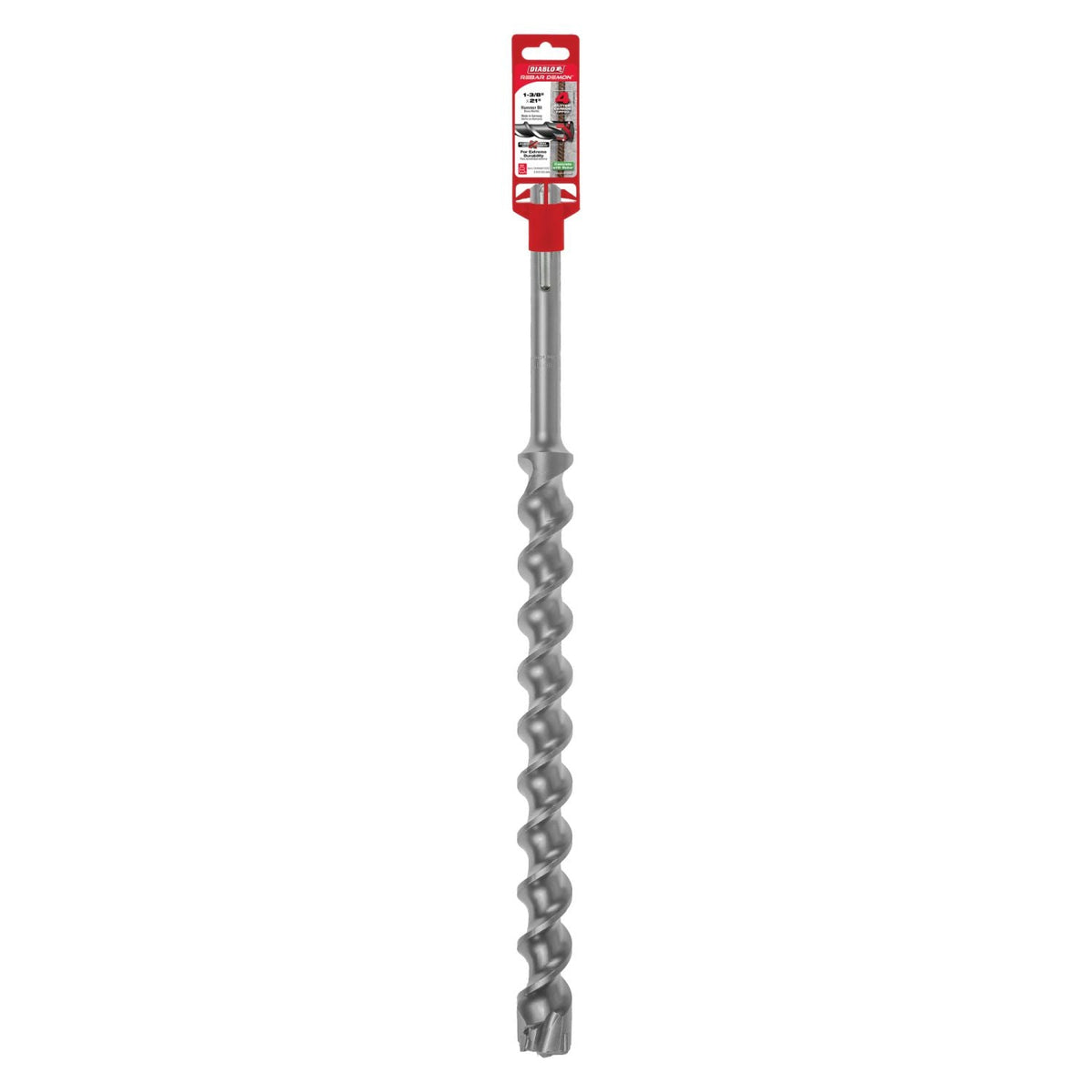 Diablo DMAMX1330 1-3/8 Inch x 16 Inch x 21 Inch Rebar Demon SDS-Max 4-Cutter Carbide-Tipped Hammer Drill Bit