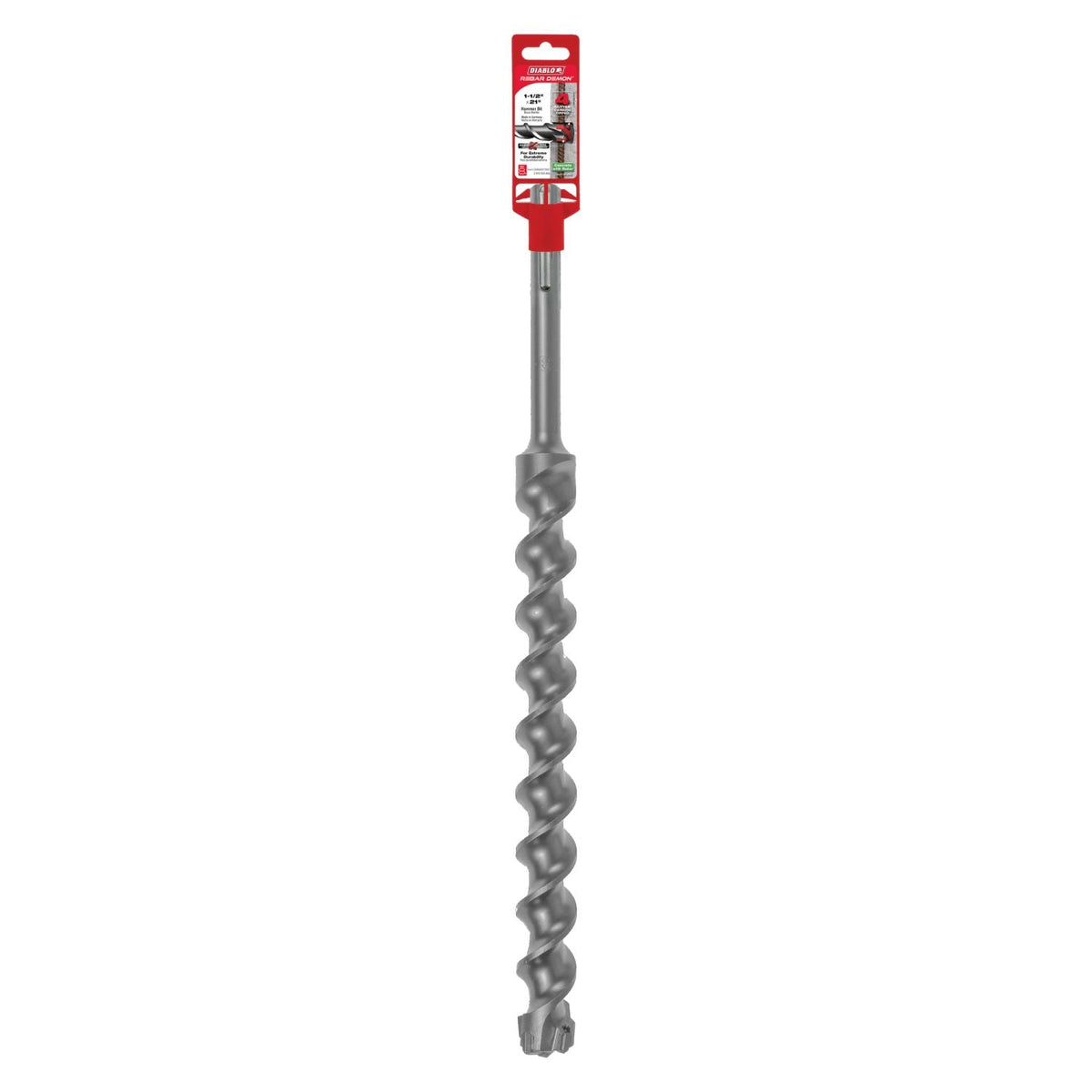 Diablo DMAMX1360 1-1/2 Inch x 16 Inch x 21 Inch Rebar Demon SDS-Max 4-Cutter Carbide-Tipped Hammer Drill Bit