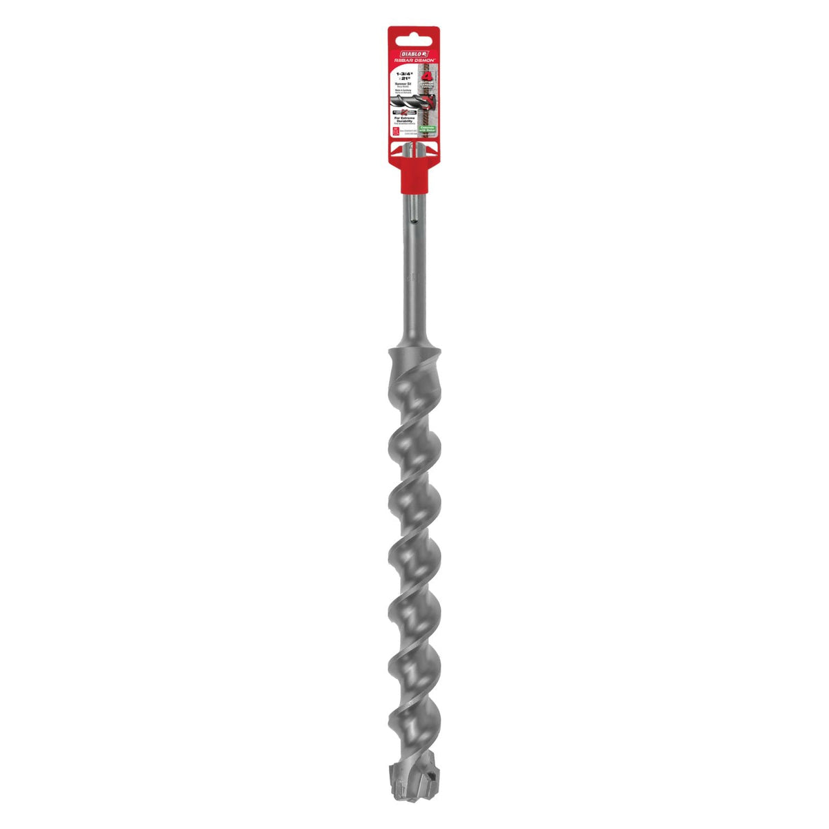 Diablo DMAMX1390 1-3/4 Inch x 16 Inch x 21 Inch Rebar Demon SDS-Max 4-Cutter Carbide-Tipped Hammer Drill Bit