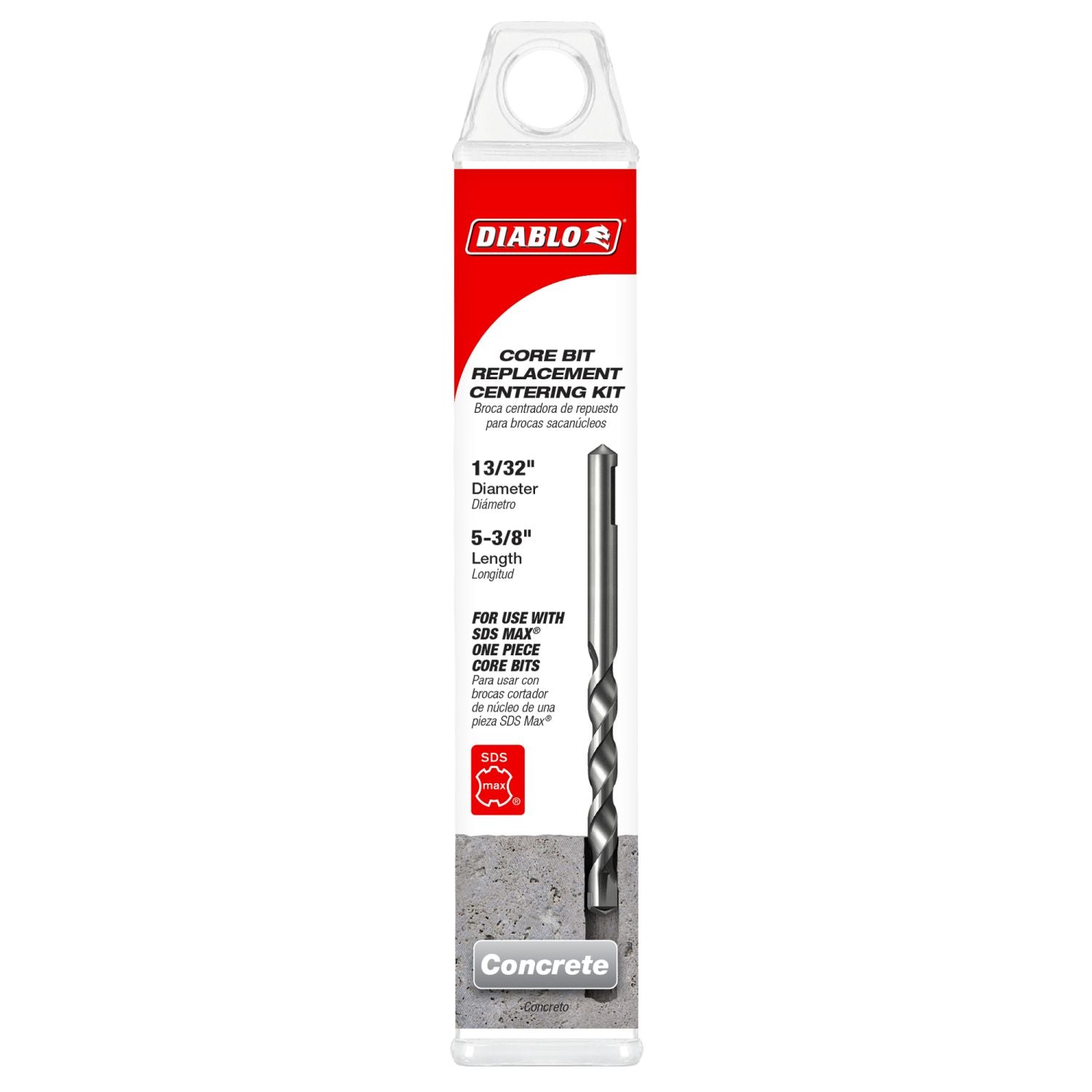 Diablo DMAMXCC9010 SDS-Max 3/32-in. x 5-3/8-in. Core Cutter Pilot Bit, Rubber Ring and Pin