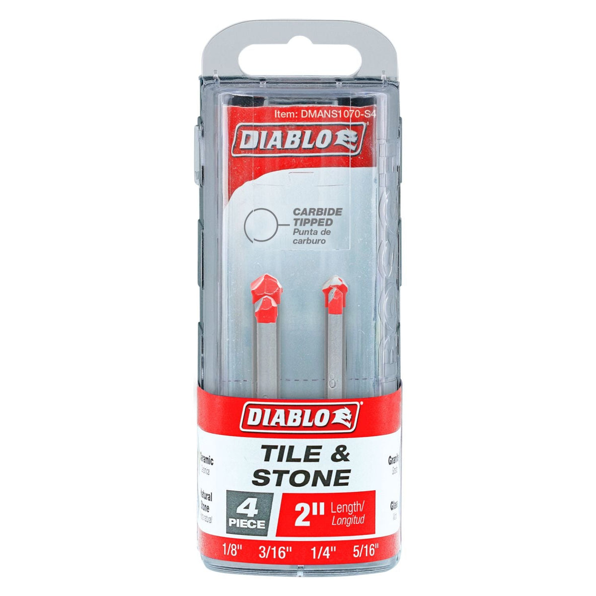 Diablo DMANS1070-S4 4-Piece Tile & Stone Carbide Tipped Drill Bit Set (4-Piece)