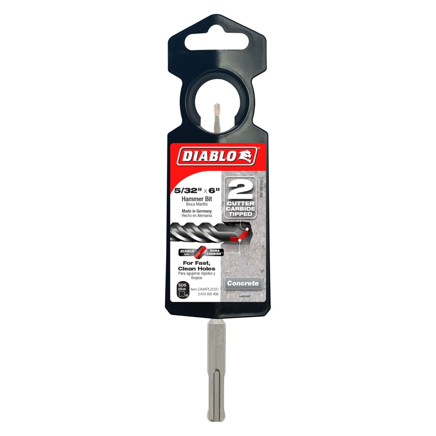 Diablo DMAPL2020 5/32 Inch x 4 Inch x 6 Inch SDS-Plus 2-Cutter