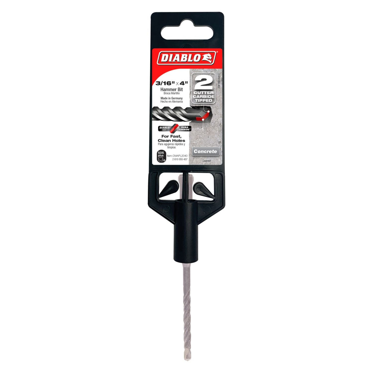 Diablo DMAPL2040 3/16 Inch x 2 Inch x 4 Inch SDS-Plus 2-Cutter