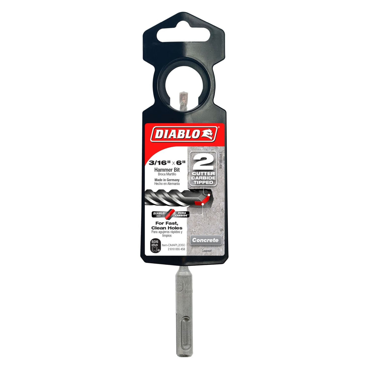 Diablo DMAPL2050 3/16 Inch x 4 Inch x 6 Inch SDS-Plus 2-Cutter