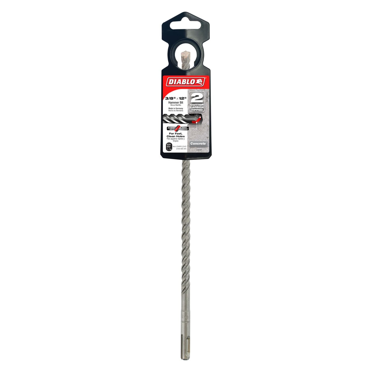 Diablo DMAPL2240 3/8 Inch x 10 Inch x 12 Inch SDS-Plus 2-Cutter