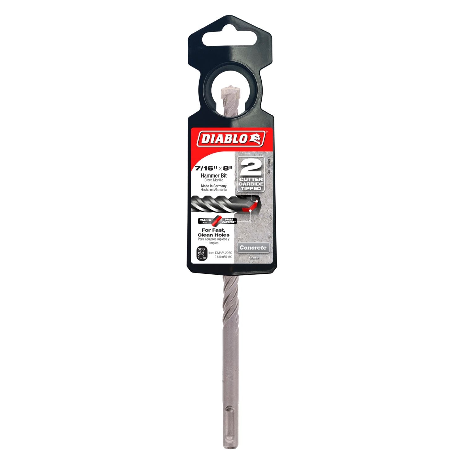 Diablo DMAPL2280 7/16 Inch x 6 Inch x 8 Inch SDS-Plus 2-Cutter