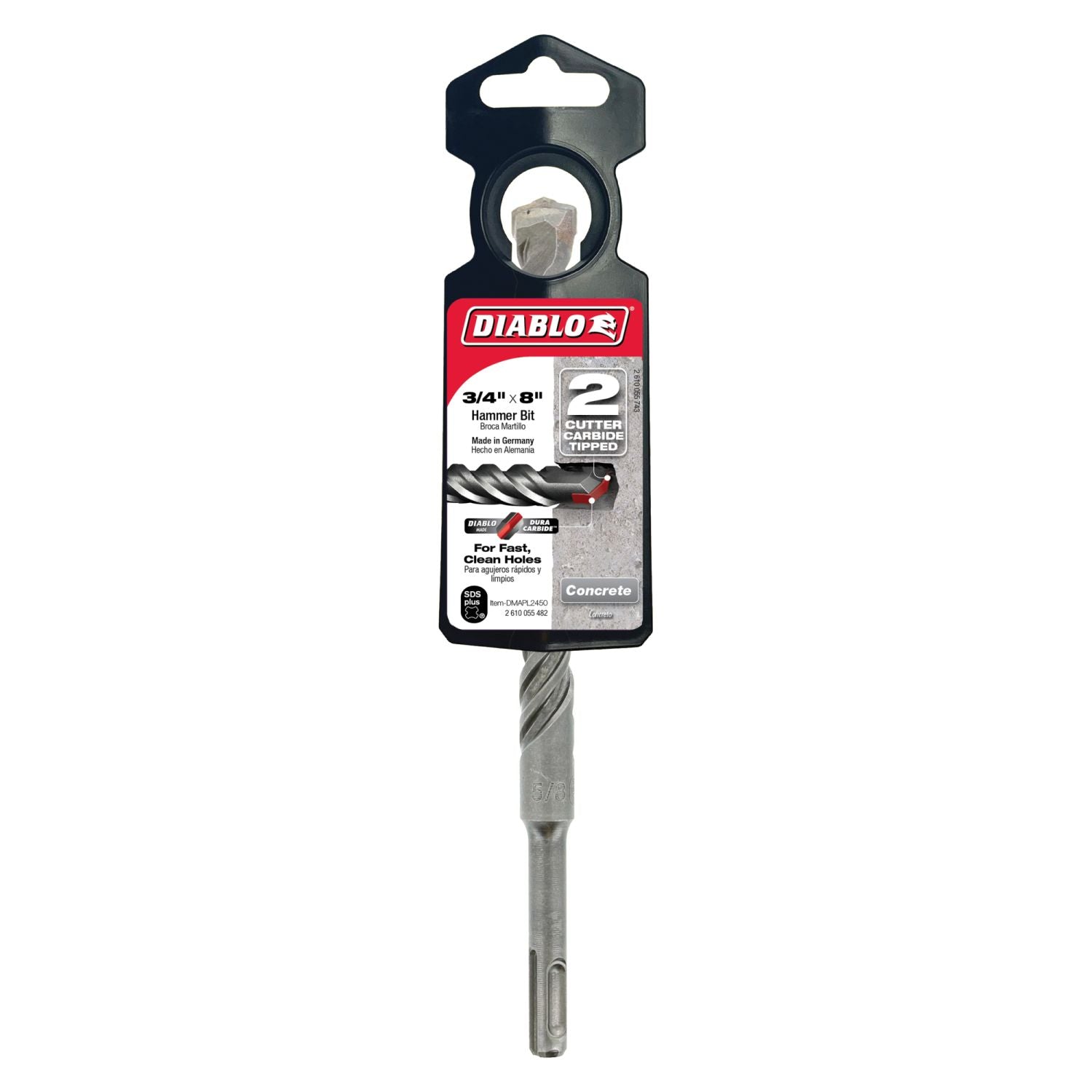 Diablo DMAPL2450 3/4 Inch x 6 Inch x 8 Inch SDS-Plus 2-Cutter