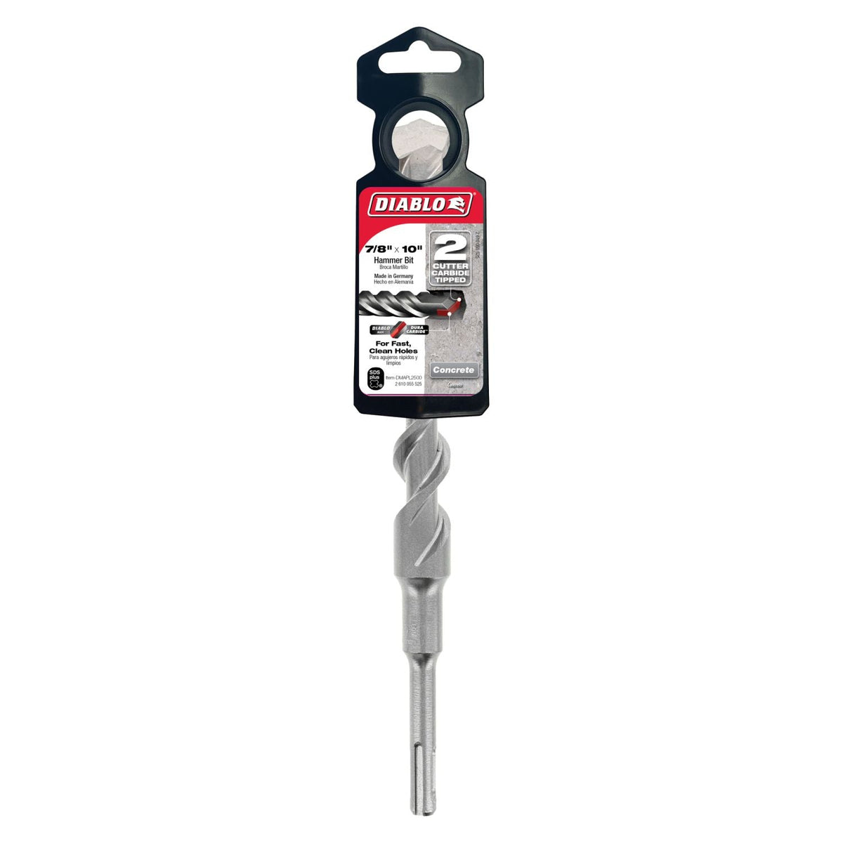 Diablo DMAPL2500 7/8 Inch x 8 Inch x 10 Inch SDS-Plus 2-Cutter