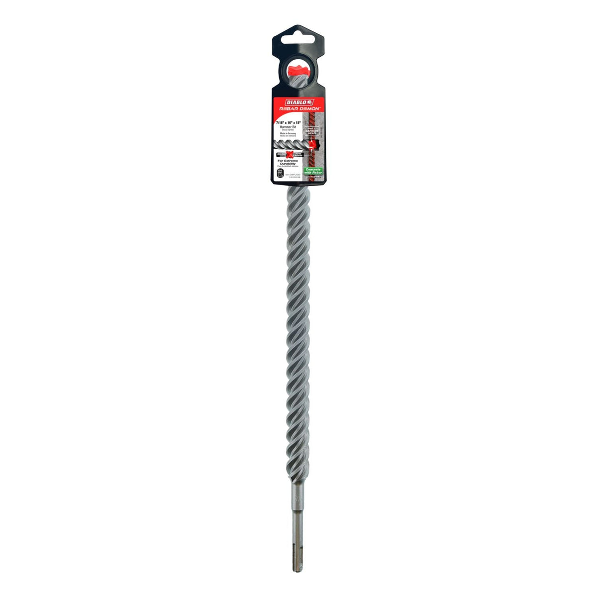 Diablo DMAPL4290 7/8 Inch x 16 Inch x 18 Inch Rebar Demon SDS-Plus 4-Cutter Full Carbide Head Hammer Drill Bit