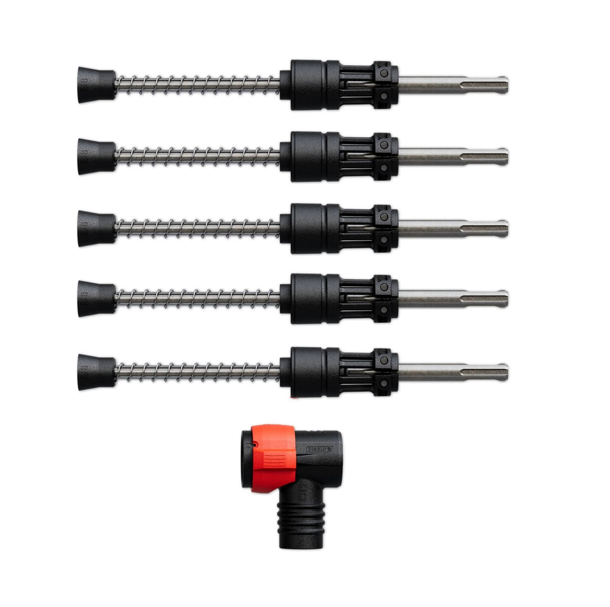 Diablo DMAPLA4410-S6 5/16-in. x 4"x 9-in. AMPED Rebar Demon SDS-Plus 4-Cutter Full Carbide Head Dust Extraction Hammer Drill Bit, 5-Pack