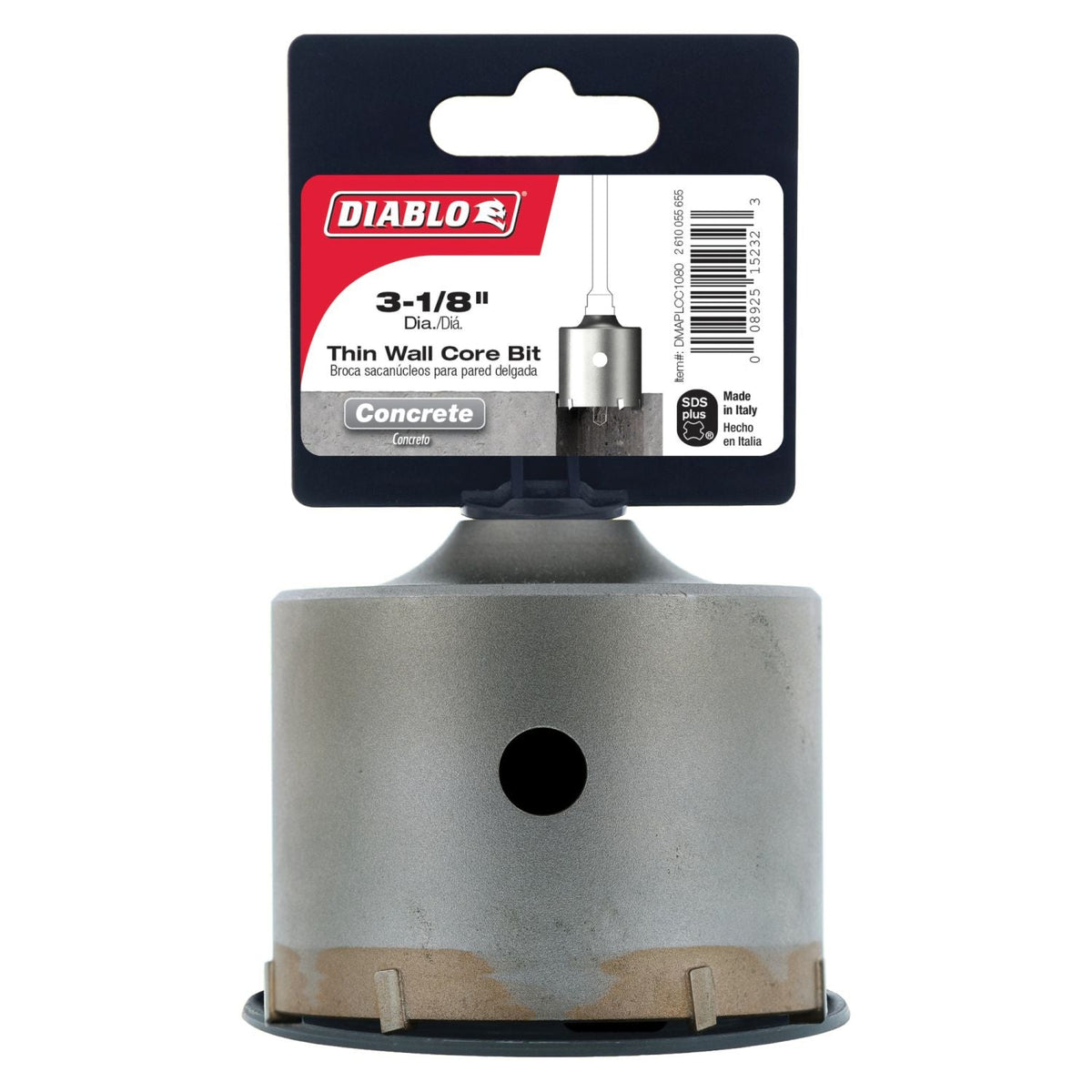 Diablo DMAPLCC1080 3-1/8 Inch SDS-Plus Thin Wall Carbide Tipped Core Bit