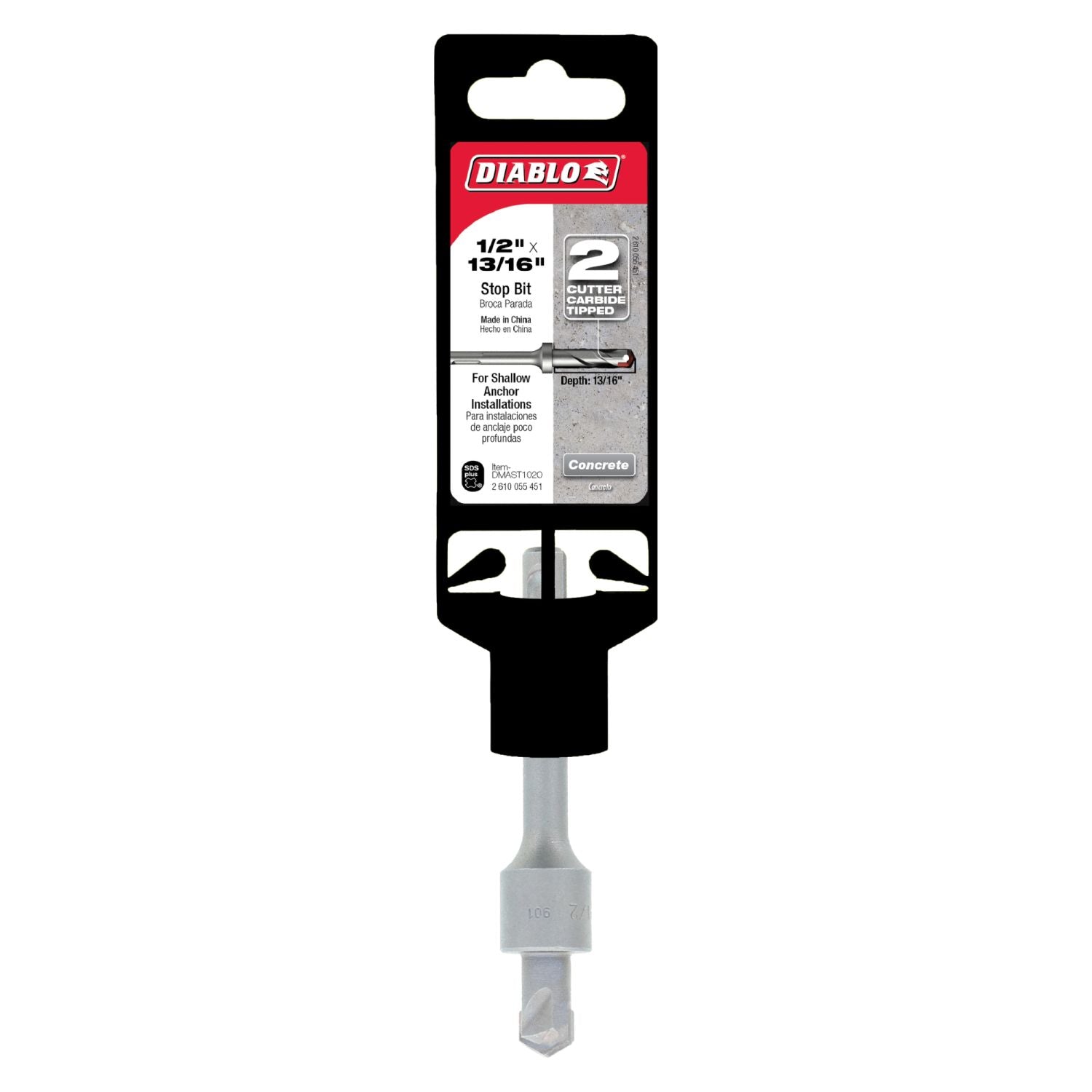 Diablo DMAST1020 1/2 Inch x 13/16 Inch SDS-Plus 2-Cutter Stop Bit
