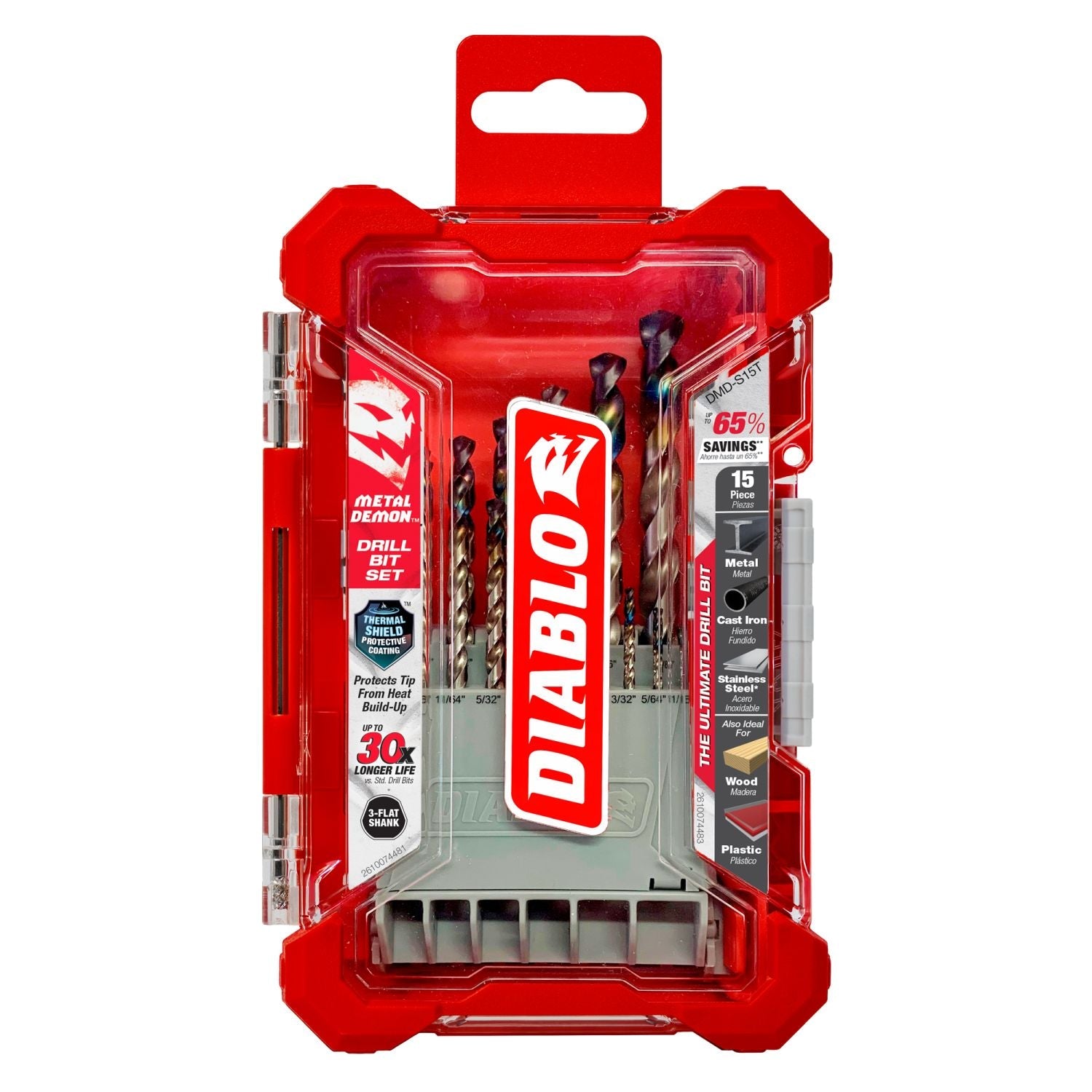 Diablo DMD-S15T Metal Demon Drill Bits Set for Mild, Hardened and Stainless Steels, 15-Piece