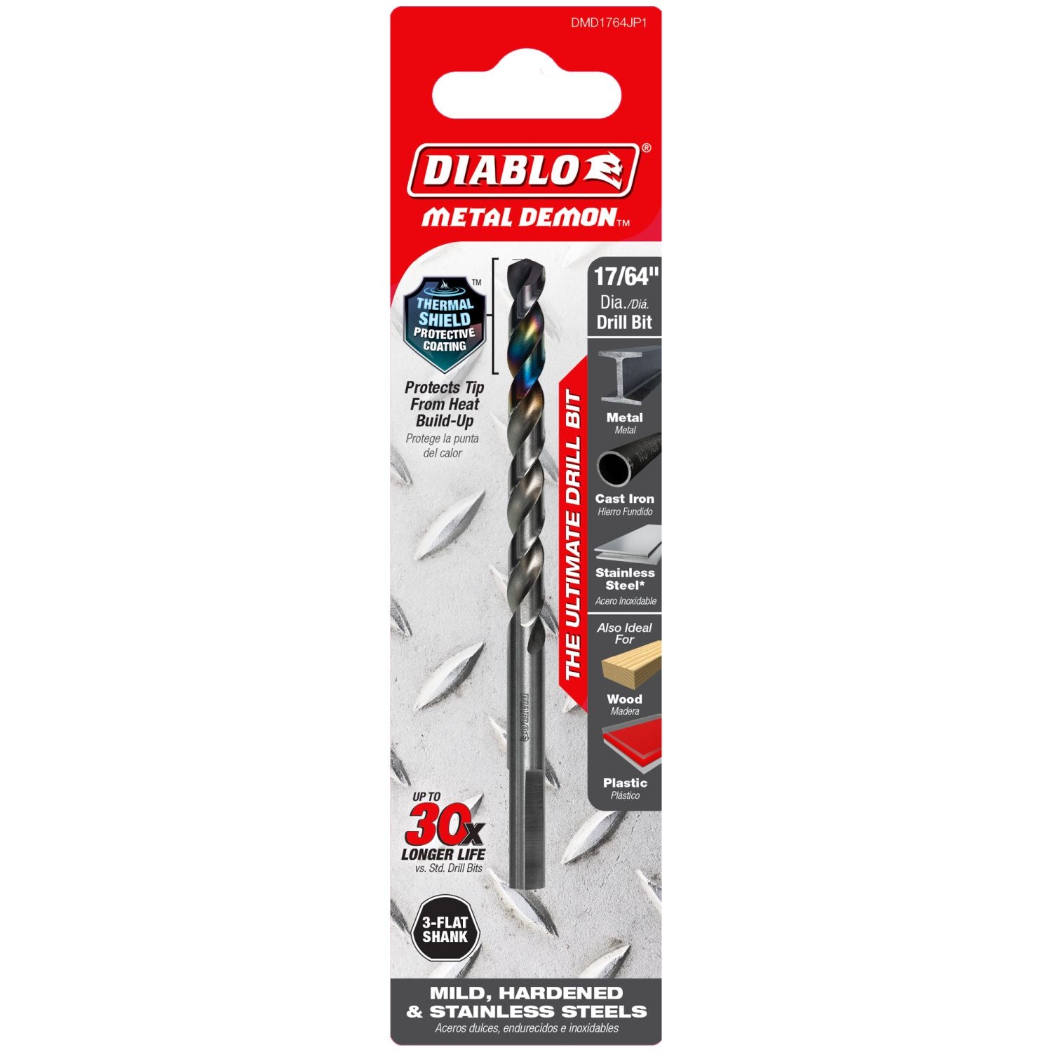 Diablo DMD1764JP1 17/64-in. Metal Demon Drill Bit for Mild, Hardened and Stainless Steels
