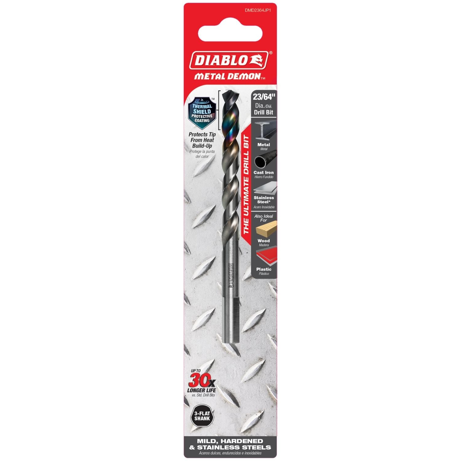 Diablo DMD2364JP1 23/64-in. Metal Demon Drill Bit for Mild, Hardened and Stainless Steels