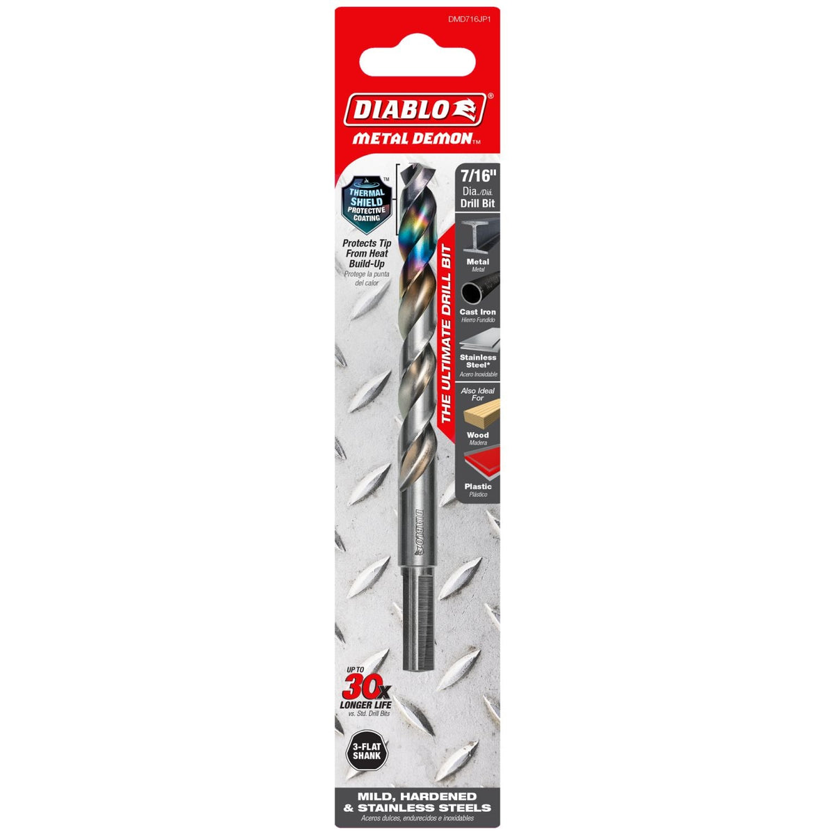Diablo DMD716JP1 7/16-in. Metal Demon Drill Bit for Mild, Hardened and Stainless Steels