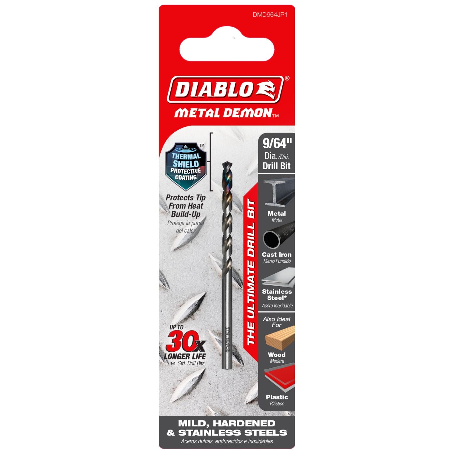 Diablo DMD964JP1 9/64-in. Metal Demon Drill Bit for Mild, Hardened and Stainless Steels