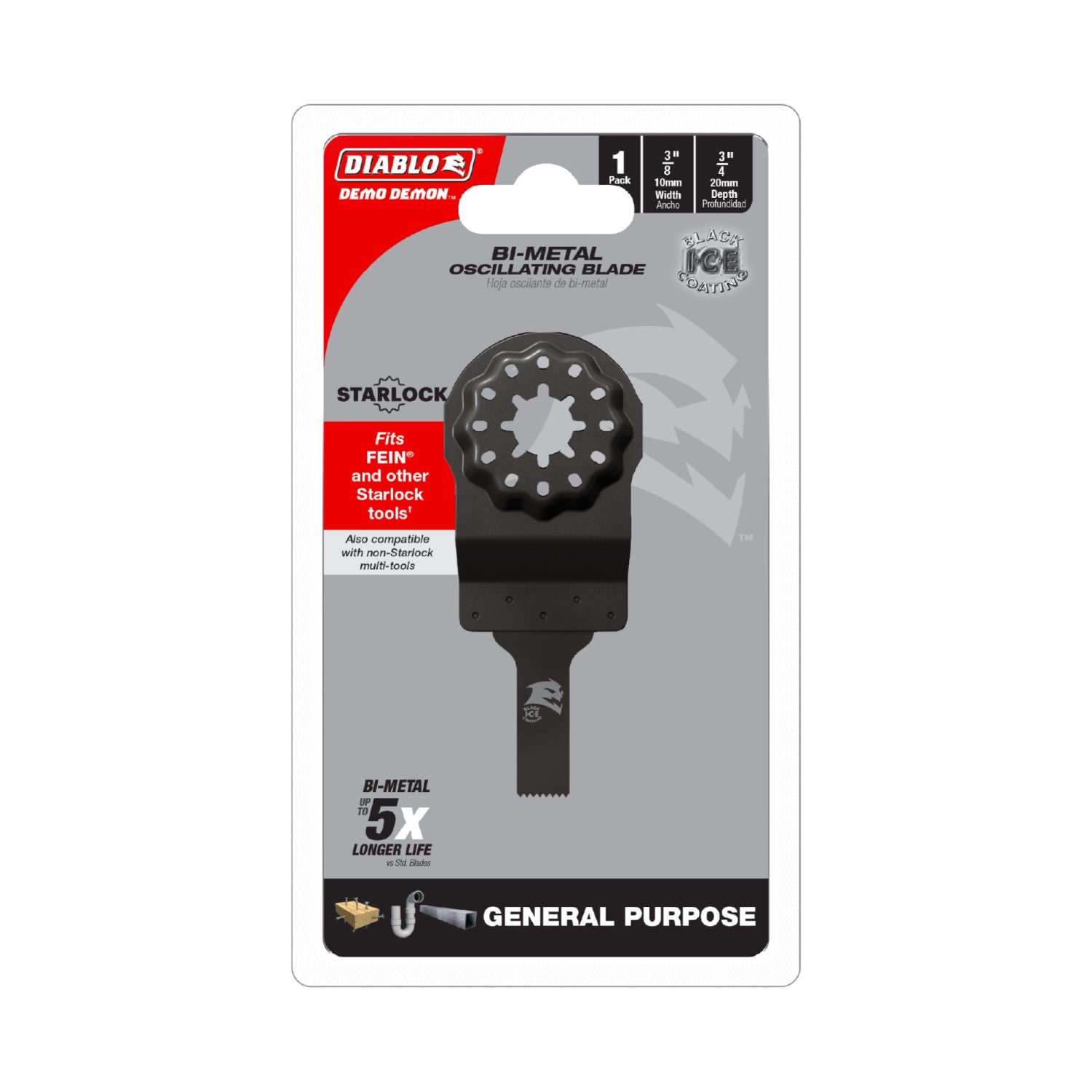 Diablo DOS039BGP 3/8 in. Starlock Bi-Metal General Purpose Oscillating Blade