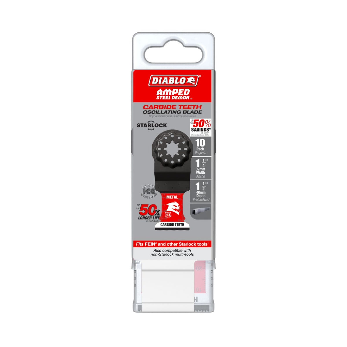 Diablo DOS125CF10 1-1/4 in. Starlock Carbide Oscillating Blade for Metal (10-Pack)