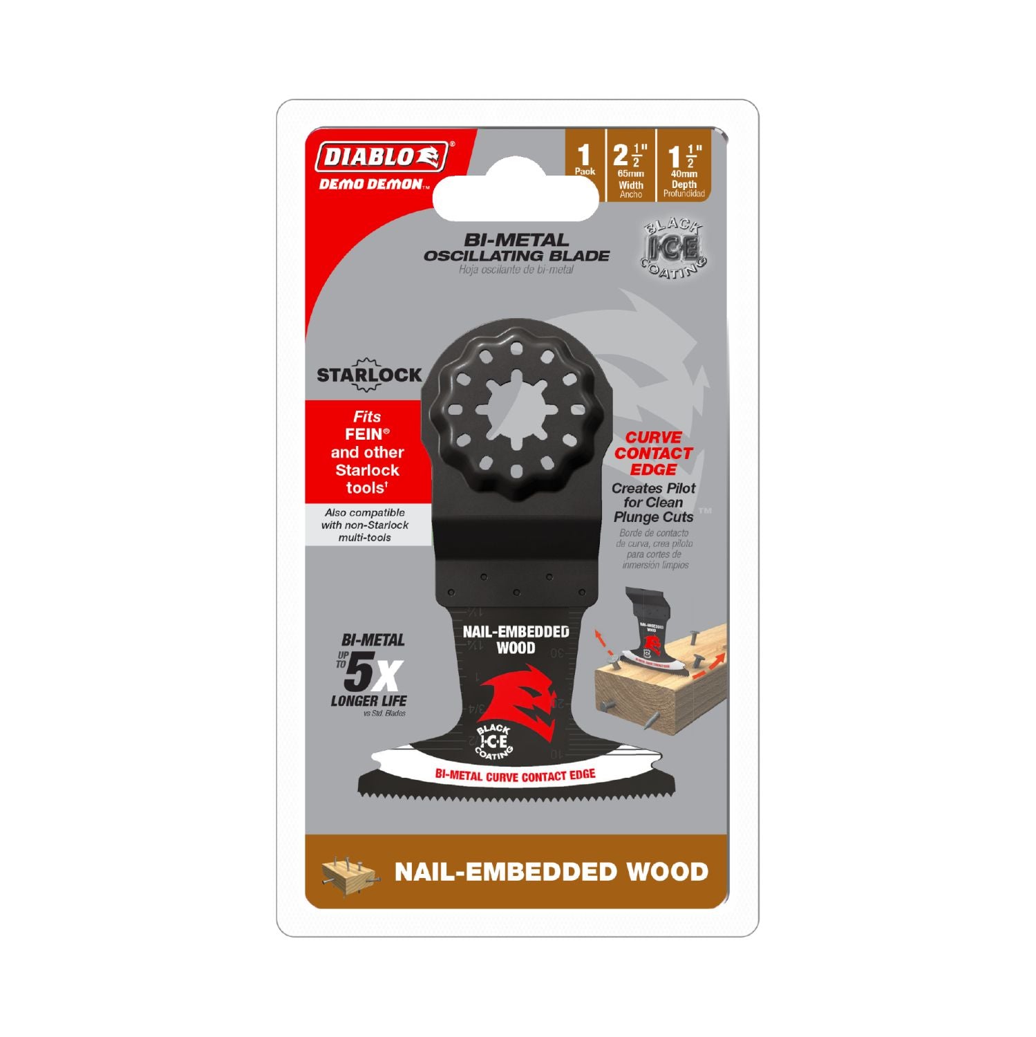 Diablo DOS250BW 2-1/2 in. Starlock Bi-Metal Oscillating Blade for Nail-Embedded Wood