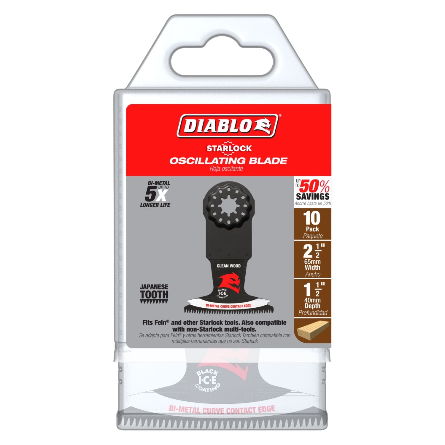 Diablo DOS250JBW10 2-1/2 in. Starlock Bi-Metal Oscillating Blade for Clean Wood (10-Pack)