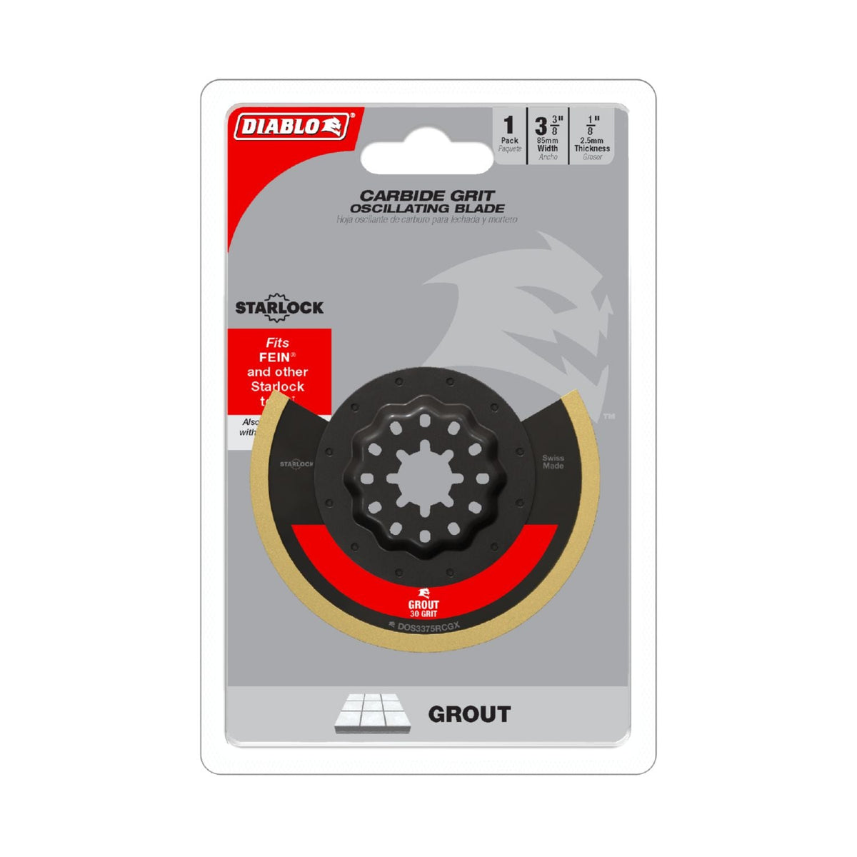Diablo DOS3375RCGX 3-3/8 in. Starlock Carbide Grit Oscillating Blade for Grout
